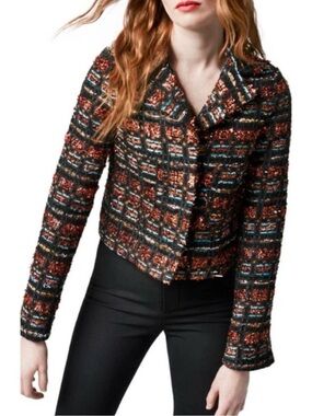 Smythe Boxy Metallic Copper Tweed Blazer Jacket Size 6